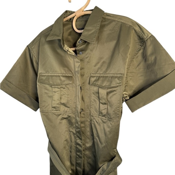 Banana Republic Safari Utility Belted Shirt Jacket Olive Green M NWOT Military - Picture 5 of 16